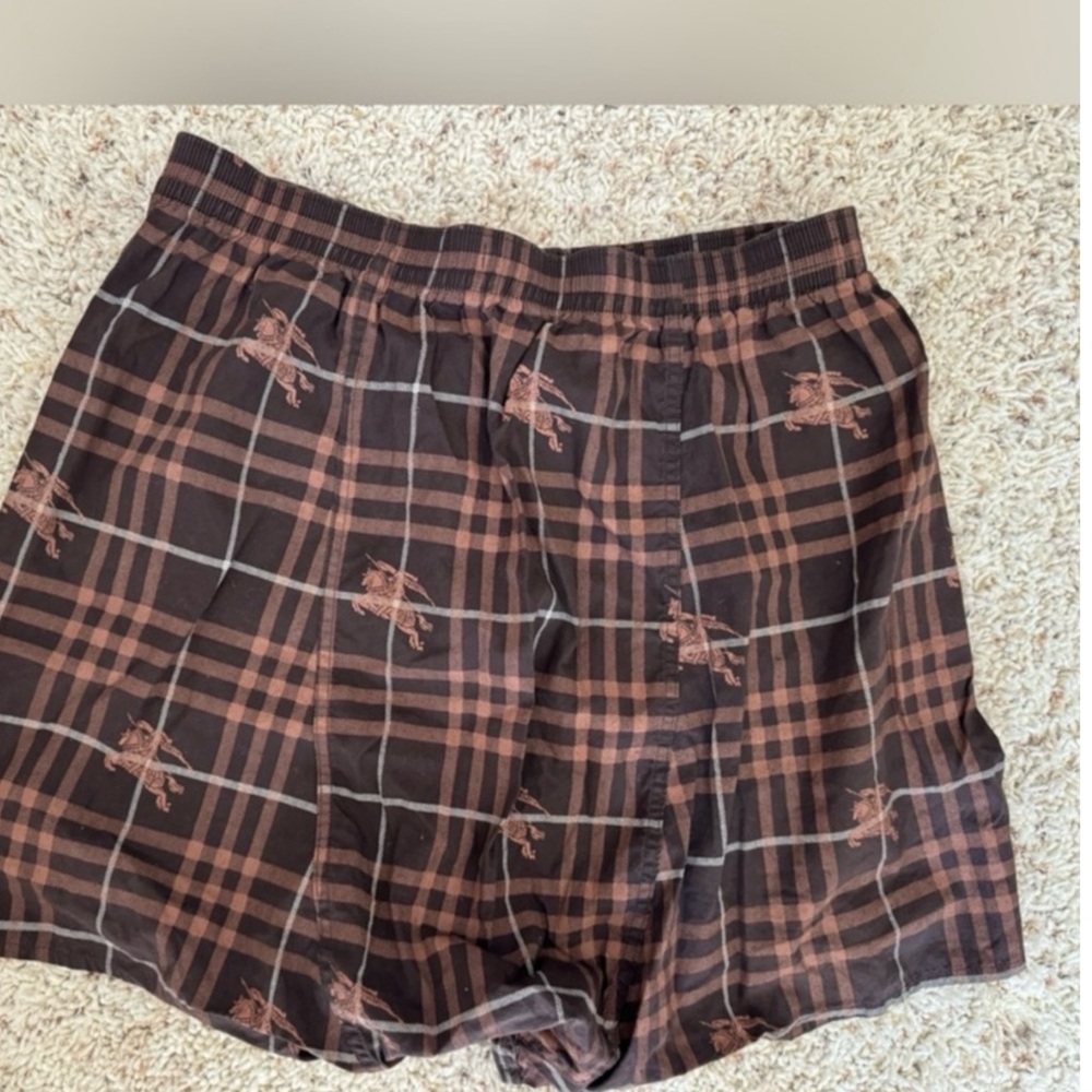 Burberry Dark Brown Checkered Men's Shorts - Picture 2 of 5